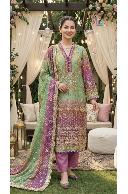 Sf 5641 A To E By Shree Digital Chiffon Pakistani Salwar Suits